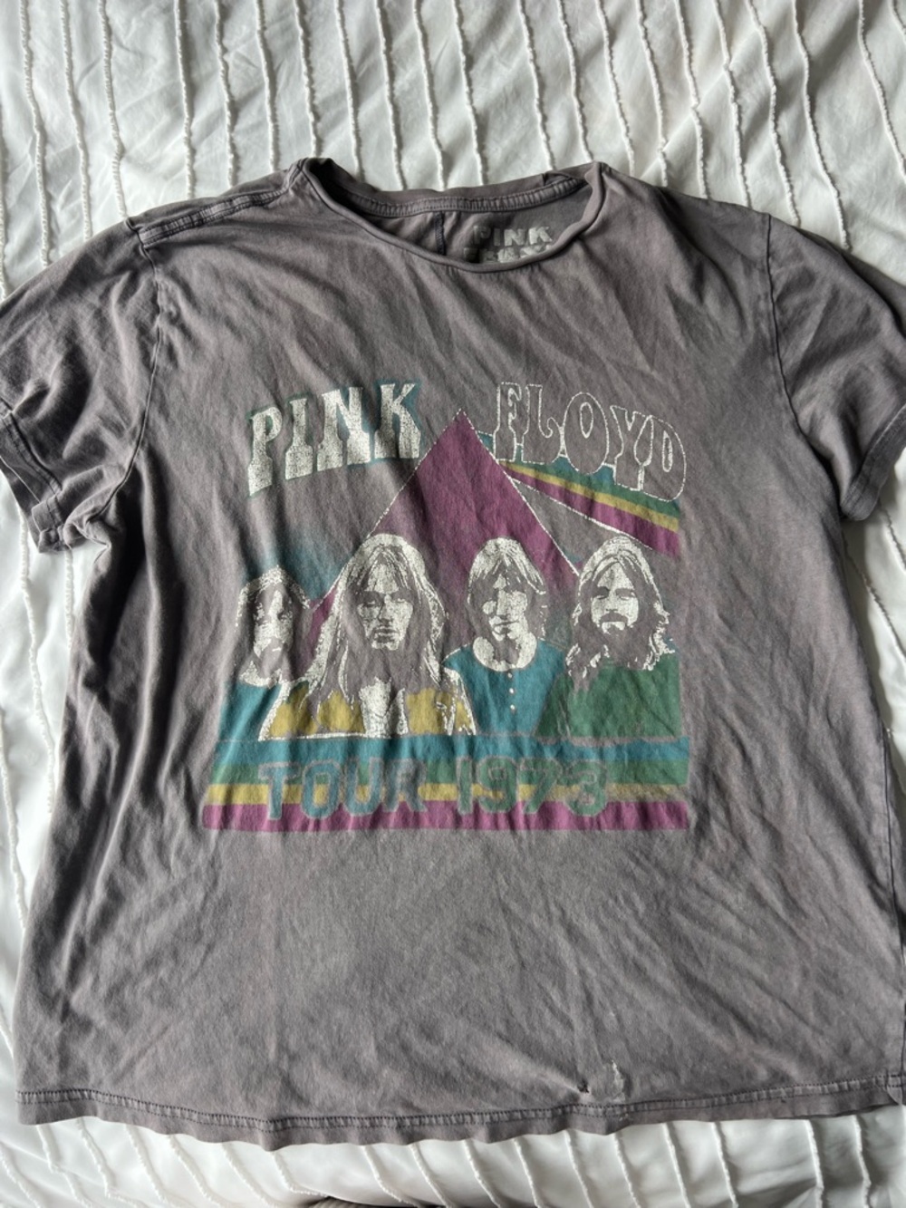 Pink Floyd Graphic Tee - Gray with Purple, Teal, Yellow